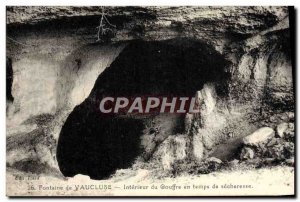 Old Postcard Fontaine de Vaucluse Interior Chasm in Drought Time