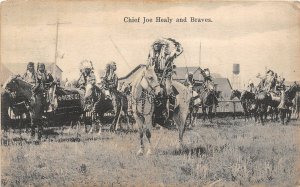 H92/ Native American Indian Postcard c1910 Chief Joe Healy & Braves 7