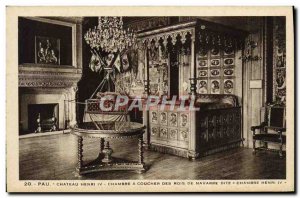 Old Postcard Pau Chateau Henri IV Room A Sunset Of Kings Of Navarre Chamber D...