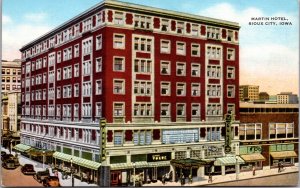 Linen Postcard Martin Hotel in Sioux City, Iowa