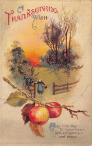 Clapsaddle Thanksgiving sunset postcard clap02