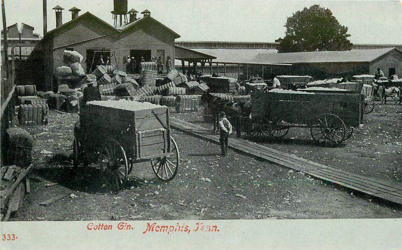 c1910 Cotton Gin Farming Agriculture Memphis Tennessee Wheelock Postcard