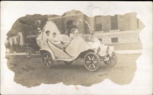 1st Prize Car Decorated For Parade Front of Infantry Bldg Real Photo Postcard