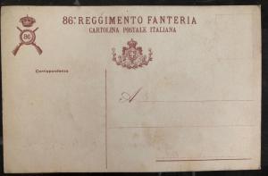 Mint Italy Patriotic Postcard 86 Regiment Infantry WWI Verona