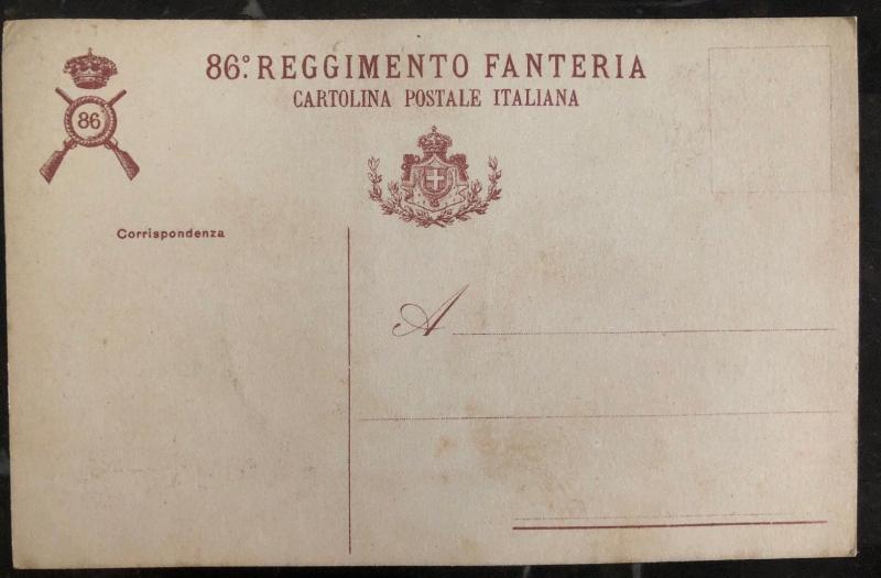 Mint Italy Patriotic Postcard 86 Regiment Infantry WWI Verona