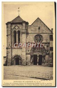 Old Postcard Basilica De Longpont Vestige of the famous abbey of Benedictine