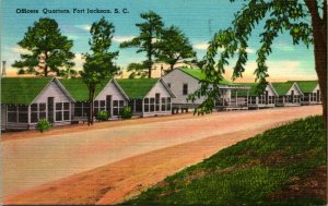 Vtg Linen Postcard Fort Jackson South Carolina SC Officers Quarters