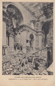 Chiesa Dei Carmelitani Scalzi After WW1 Bomb Damage in 1915 Venice Postcard