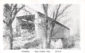 D52/ Frankfort Ohio Covered Bridge Postcard c1950s Ross County 31