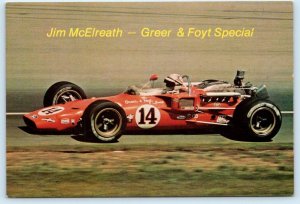 POCONO INTERNATIONAL RACEWAY, PA ~ Greer & Foyt JIM McELREATH Car 4x6 Postcard