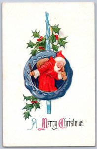 K18/ Santa Claus Merry Christmas Postcard Jolly 186