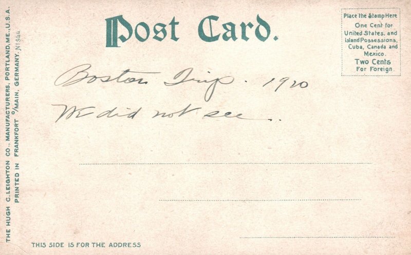 Vintage Postcard 1900's Nathan  Hale School House New London Connecticut CT