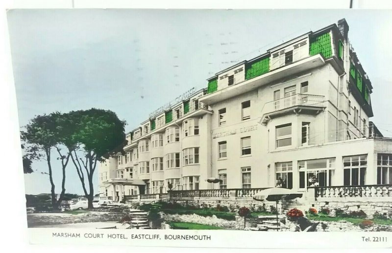 Vintage Postcard Marsham Court Hotel Eastcliff Bournemouth Postcard Posted 1968