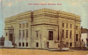Holdrege Nebraska First Baptist Church Street View Antique Postcard K86218 