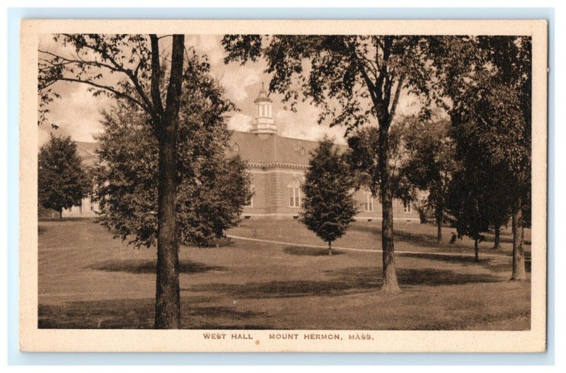 West Hall Mount Hermon School Northfield MA Massachusetts Postcard (CN4)