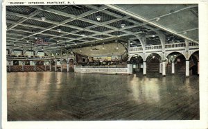 1910s Rhodes on the Pawtuxet Dance Hall Interior Pawtucket Rhode Island Postcard