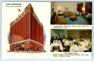 GREEN BAY,  WI Wisconsin  ~ Roadside HOTEL NORTHLAND  c1960s  Postcard