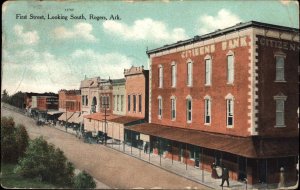 ROGERS AR First Street Looking South c1910 Postcard