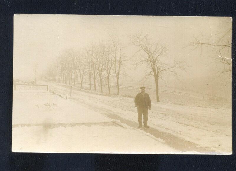 RPPC OSBORNE KANSAS WINTER SNOW ICE SCENE 1915 REAL PHOTO POSTCARD VINTAGE