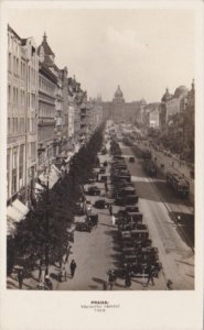 Czechoslovakia Praha Vaclavske Namesti Street Scene Real Photo