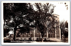 K51/ Cheboygan Michigan RPPC Postcard c1910 St Charles Church 104