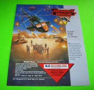 MIDNIGHT RESCUE 1992 ORIGINAL NOS VIDEO ARCADE GAME SALE FLYER Vintage Retro Art