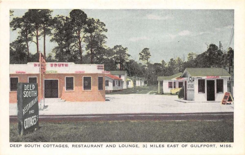 Gulfport Mississippi Deep South Cottages Restaurant and Lounge Postcard AA57234