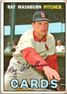 1967 Topps Baseball Card Ray Washburn St Louis Cardinals sk2257