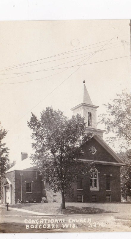 Wisconsin Boscobel Congregational Church Real Photo sk4215