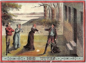 1880's 100 Wives Stage Show Play Victorian Trade Card #3 P135