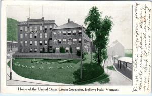 BELLOWS FALLS, VT Vermont    US CREAM SEPARATOR Factory    c1900s    Postcard