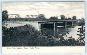 CEDAR FALLS, Iowa IA ~ MAIN STREET BRIDGE c1900s UDB Black Hawk County Postcard