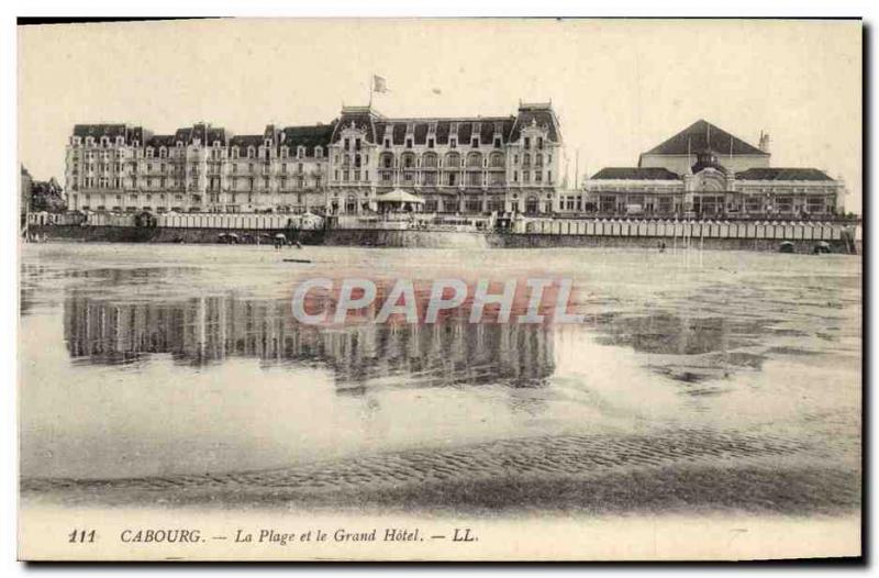 Old Postcard Cabourg The Beach and the Grand Hotel