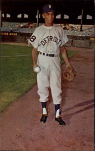 Black Americana Detroit Tigers Baseball Player Billy Bruton c1960s Postcard