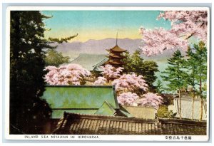 1933 Inland Sea Miyajima of Hiroshima Japan Vintage Posted Postcard