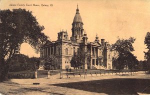 View, Adams County Court House, Tom Jones Publ, Quincy, IL, Old Post Card