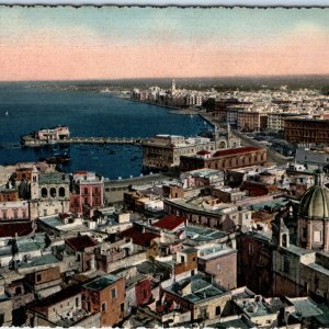 c1910s Bari, Italy Panorama Harbor City View Coastal Skyline Chrome 4x6 PC M25