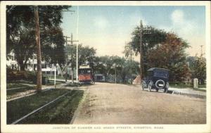 Kingston MA Trolley & Old Car Summer & Green c1915 Postcard