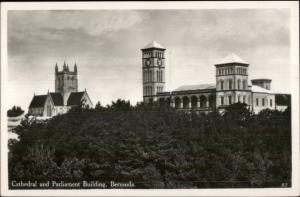 Bermuda Cathedral & Parliament Real Photo Postcard rpx