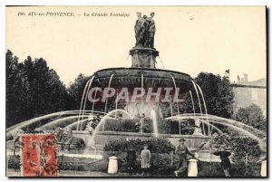 Old Postcard Aix en Provence La Grande Fontaine