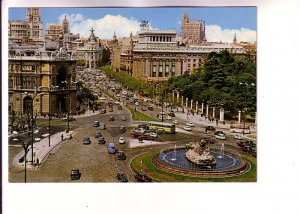 Buses, Cars, Fountain, Cibeles and Alcala Street, Madrid, Spain