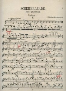 434514 Rimsky-Korsakov Scheherazade musical notes violinist Shpilberg his notes