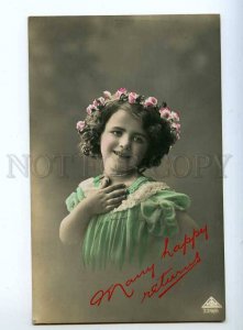 244252 GREETING Girl FAIRY Vintage PHOTO tinted PC