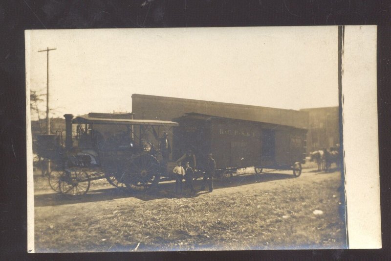 RPPC BROWNWOOD MISSOURI MO. KC-FS&M RAILROAD CAR REAL PHOTO POSTCARD