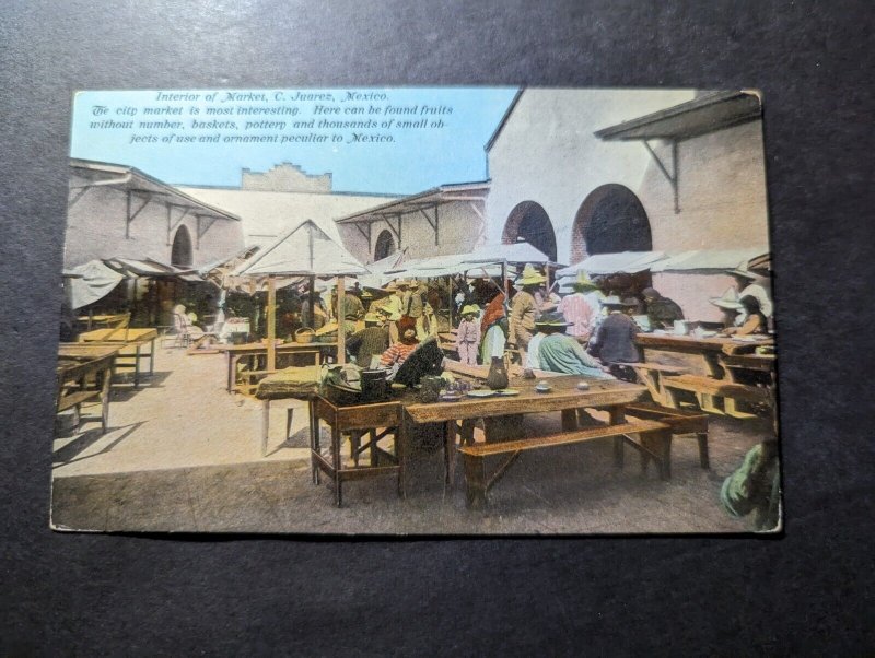 Mint Mexico Postcard Interior of Market in City of Juarez MX