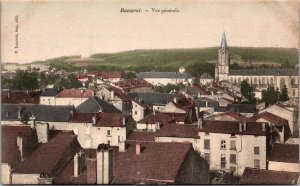 Hand Colored Tinted Postcard Overview of Baccarat, France