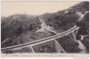LA TURBIE, Chemin de fer a Cremaillere de Monte Carlo, Le Grand Cintre, Alpes...