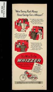 1948 Wise to Go Whizzer Motorized Bicycle Vintage Print ad 015484