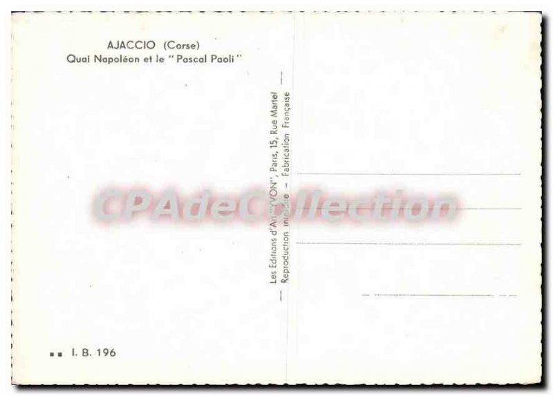 Modern Postcard Ajaccio Napoleon And The Quai Pascal Paoli