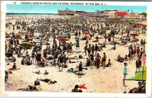 Postcard BEACH SCENE Wildwood New Jersey NJ AN2386